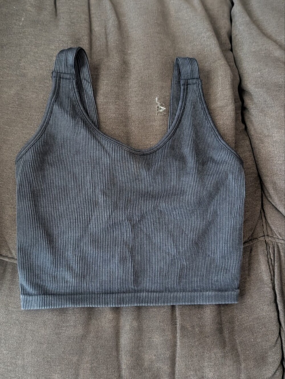 Danskin Black Ribbed Tank Crop Top